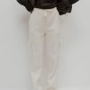 Women Pink Desert Bottoms | The Carter Cargo Sweatpants In Ivory