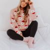 Women Pink Desert Tops | The Santa Claus Sweater In Blush