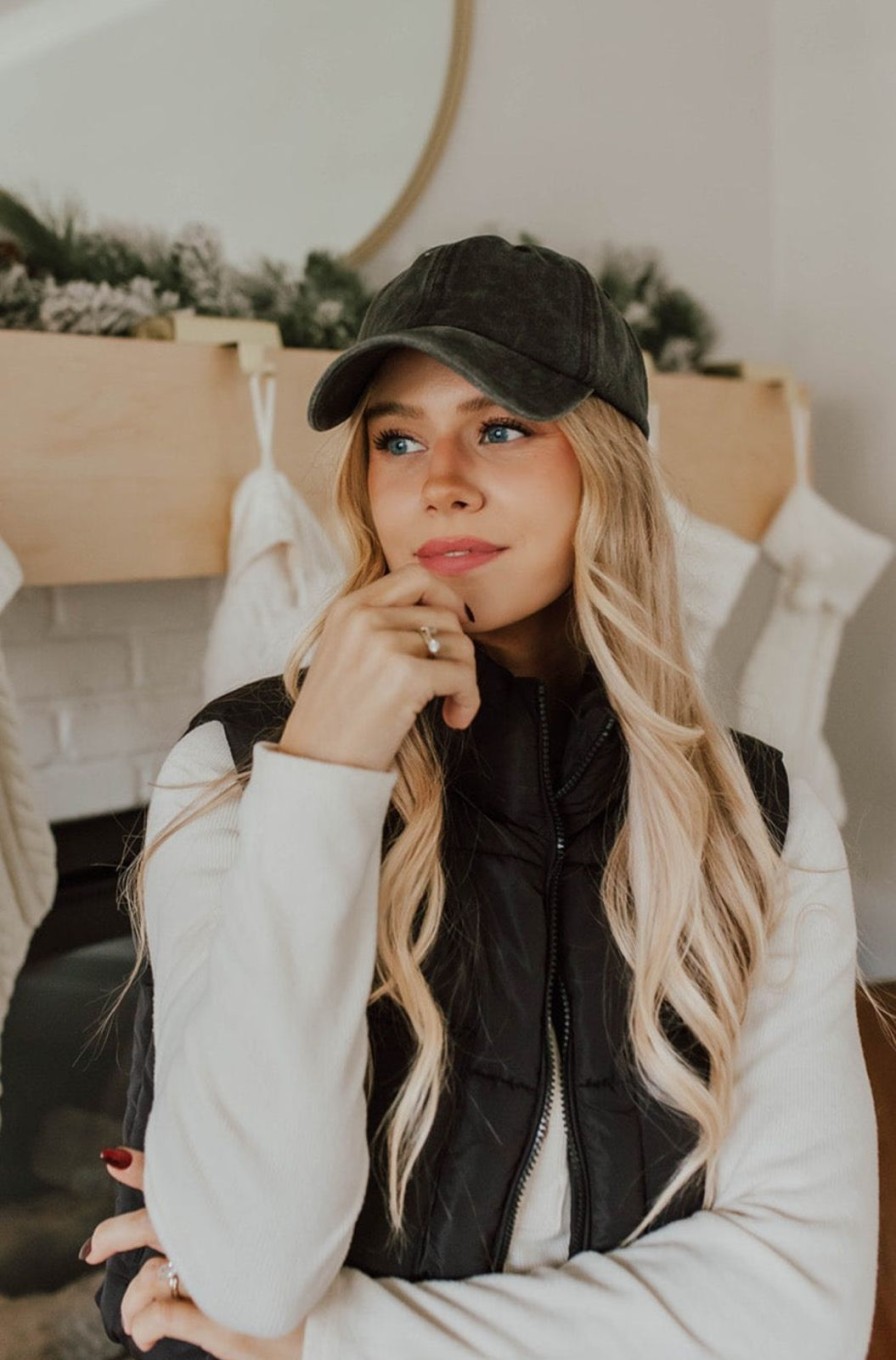 Women Pink Desert | The Vintage Washed Baseball Hat In Black