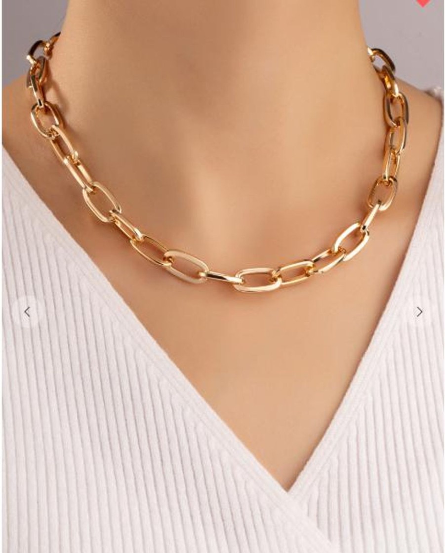 Women Pink Desert | The Chunky Chain Link Necklace In Gold