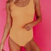 Women Pink Desert One-Pieces | Scrunch One Piece In Cantaloupe By Pink Desert