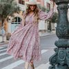 Women Pink Desert Dresses | The Jenni Midi Dress In Dusty Pink Floral