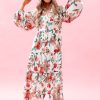 Women Pink Desert Dresses | The Bridgit Floral Maxi Dress In Ivory