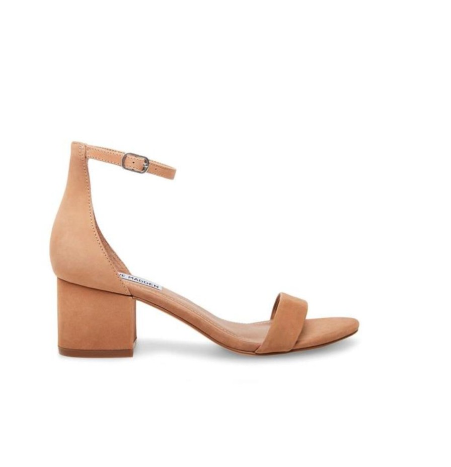 Women Pink Desert | The Irenee Heels In Tan Nubuck By Steve Madden