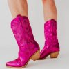 Women Pink Desert | The Fearless Metallic Western Boots In Magenta