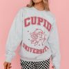 Women Pink Desert Tops | The Cupid University Sweatshirt In Gray