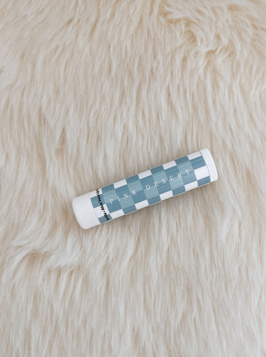 Women Pink Desert | Blue Checkered Chapstick By Pink Desert