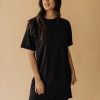 Women Pink Desert Dresses | The Easy Does It Pocket T-Shirt Dress By Pink Desert In Black