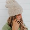 Women Pink Desert | The Sherpa Lined Pom Beanie