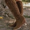 Women Pink Desert | The Samara Western Boots In Brown