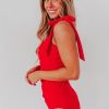 Women Pink Desert One-Pieces | Kate Tie Strap One Piece In Freedom Red By Pink Desert