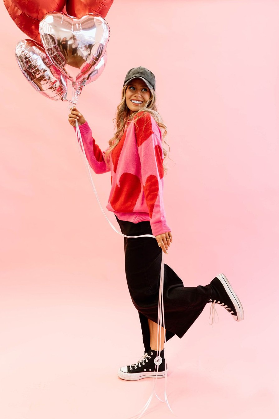 Women Pink Desert Tops | The Bold Heart Sweater In Pink