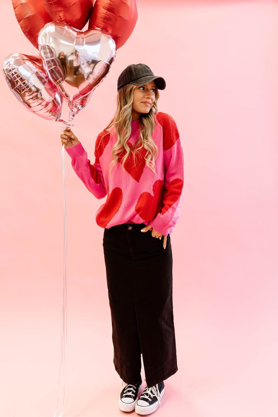 Women Pink Desert Tops | The Bold Heart Sweater In Pink