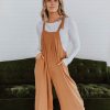 Women Pink Desert Tops | The Campbell Jumpsuit In Camel