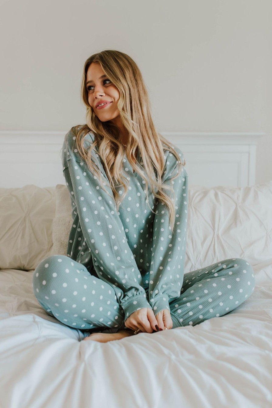 Women Pink Desert Tops | The Dottie Lounge Set In Mint