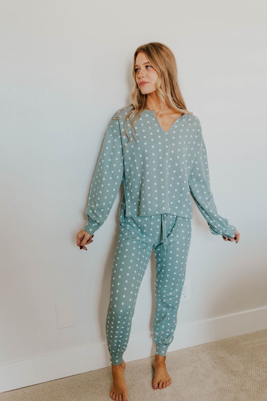 Women Pink Desert Tops | The Dottie Lounge Set In Mint