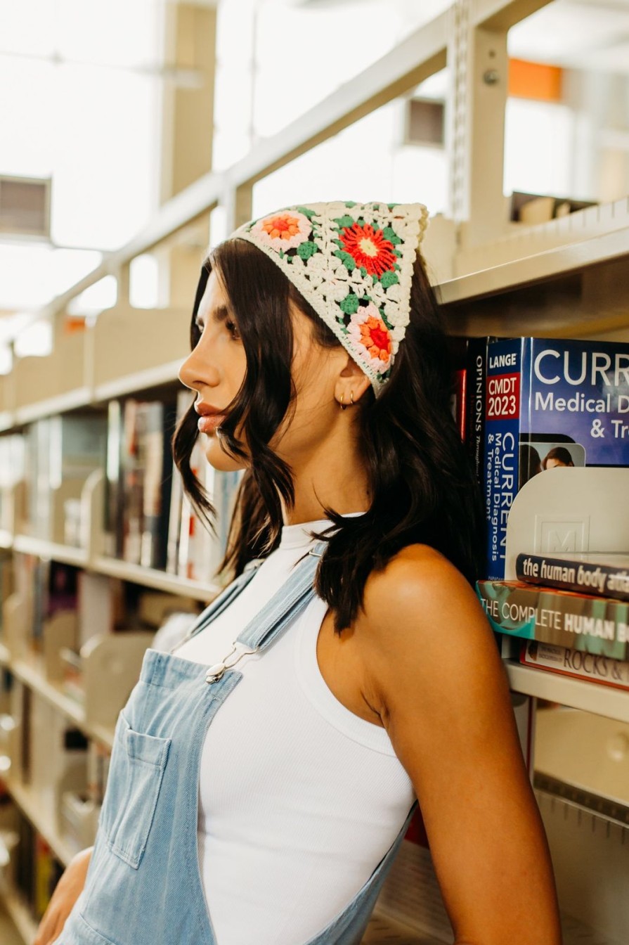 Women Pink Desert | The Crochet Head Scarf Bandana