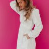 Women Pink Desert Dresses | The Winnee Maxi Eyelet Dress In Pure White