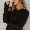 Women Pink Desert Tops | The Suzie Henley Top In Black