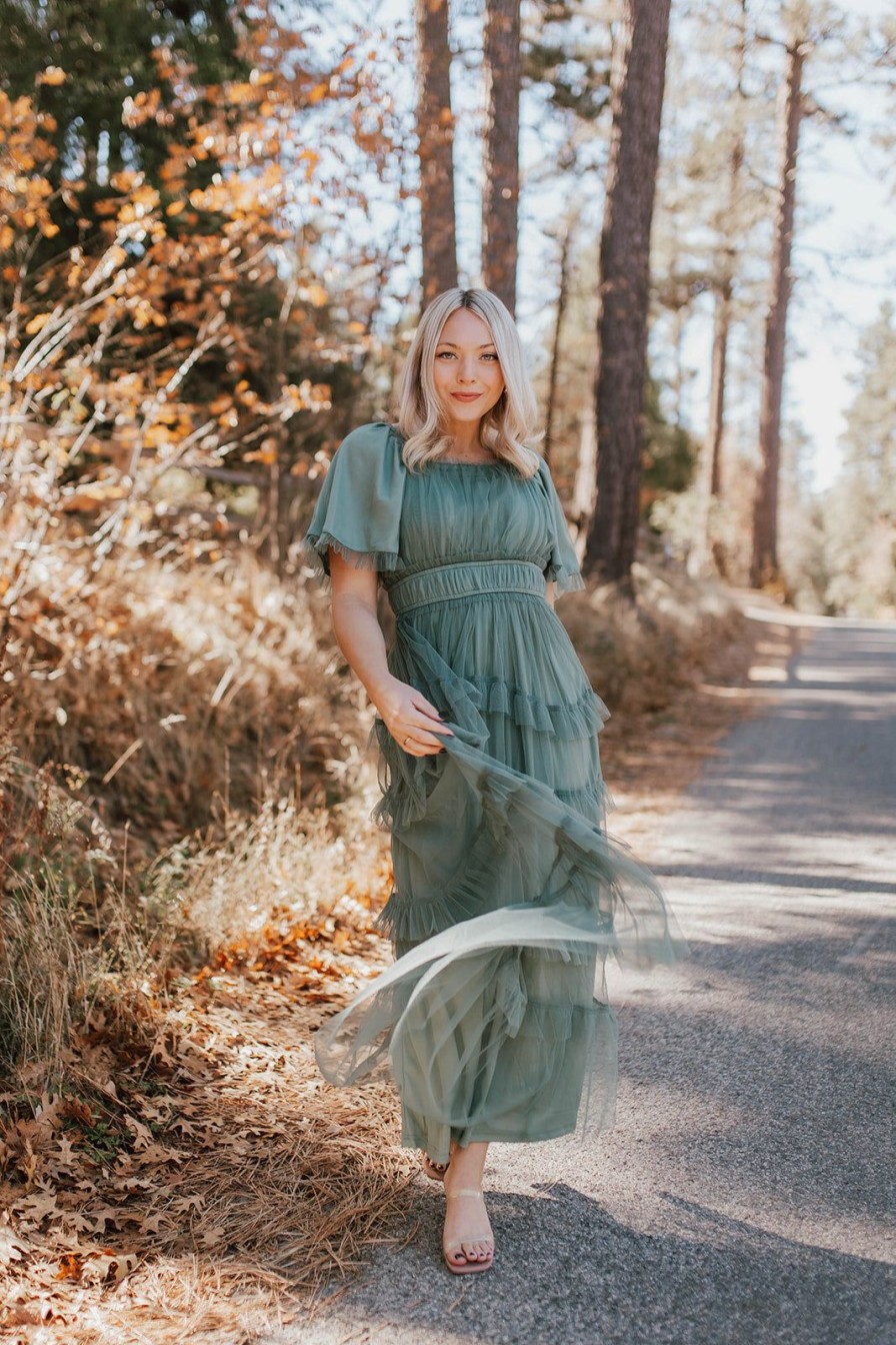 Women Pink Desert Dresses | The Alison Tulle Dress In Pine