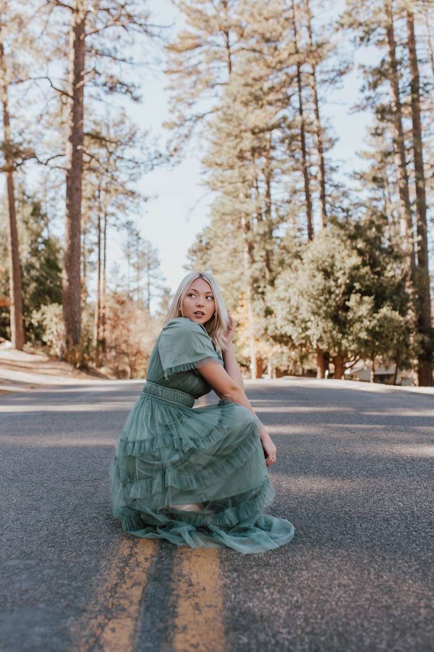 Women Pink Desert Dresses | The Alison Tulle Dress In Pine