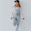 Women Pink Desert Sets & Jumpsuits | The Owen Denim Overalls In Light Wash