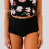 Women Pink Desert Swim Bottoms | High Waist Swim Bottom In Black By Pink Desert