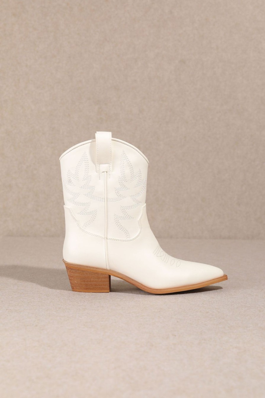 Women Pink Desert | The Mimi Cowgirl Boots In White