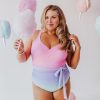 Women Pink Desert One-Pieces | Sarah Wrap One Piece In Cotton Candy Ombre By Sarah Tripp X Pink Desert