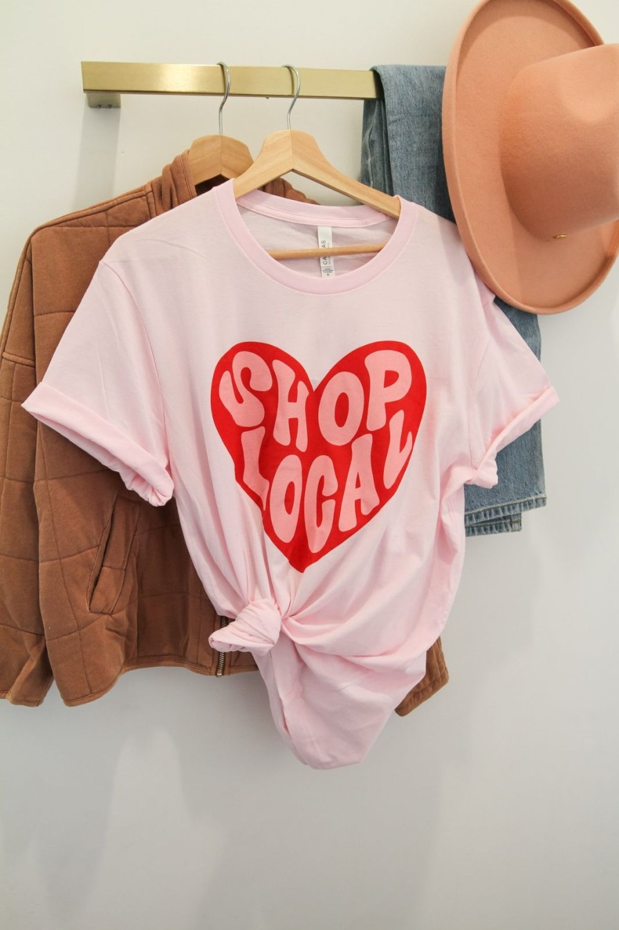 Women Pink Desert Tops | The Shop Local Tee In Soft Pink