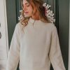 Women Pink Desert Tops | The Colbi Sweater In Cream