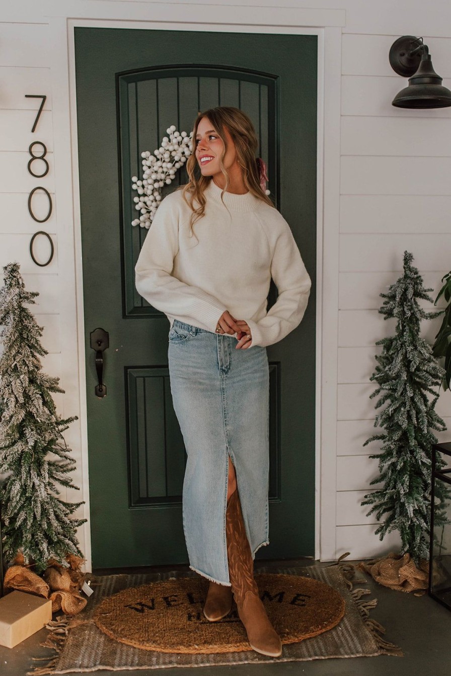 Women Pink Desert Tops | The Colbi Sweater In Cream