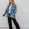 Women Pink Desert Tops | The Hailee Shacket In Blue Plaid