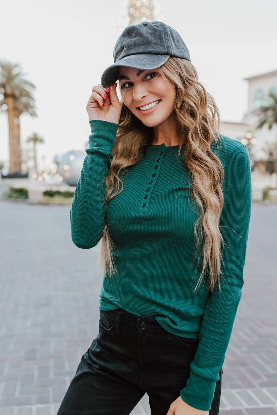 Women Pink Desert Tops | The Ivana Thermal Top In Green