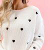 Women Pink Desert Tops | The Heart Confetti Sweater In Ivory