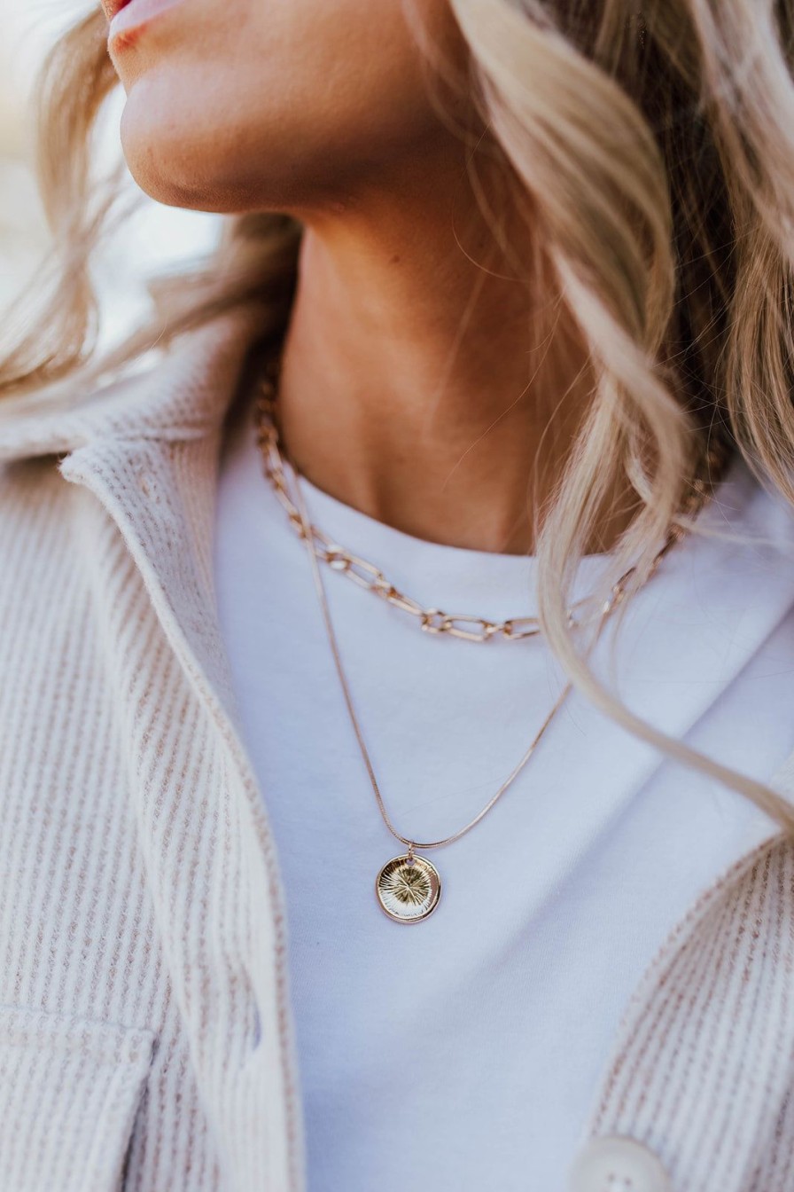 Women Pink Desert | The Two Layer Chunky Chain Necklace In Gold