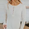 Women Pink Desert Tops | The Lisa Henley Top In Cream