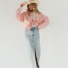 Women Pink Desert Tops | The Georgia Gingham Button Up Top In Pale Pink