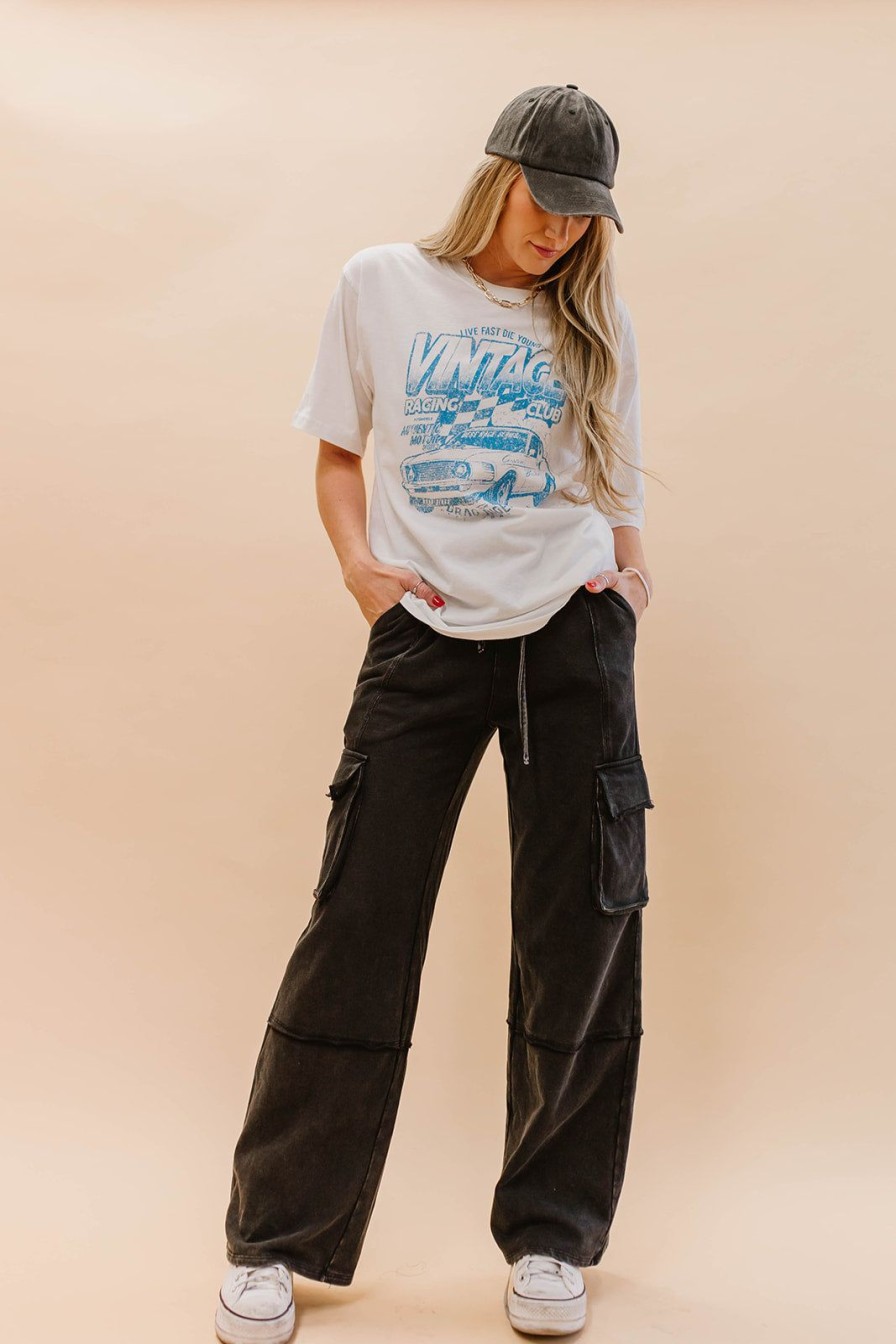 Women Pink Desert Bottoms | The Marley Mineral Washed Cargo Pants In Black