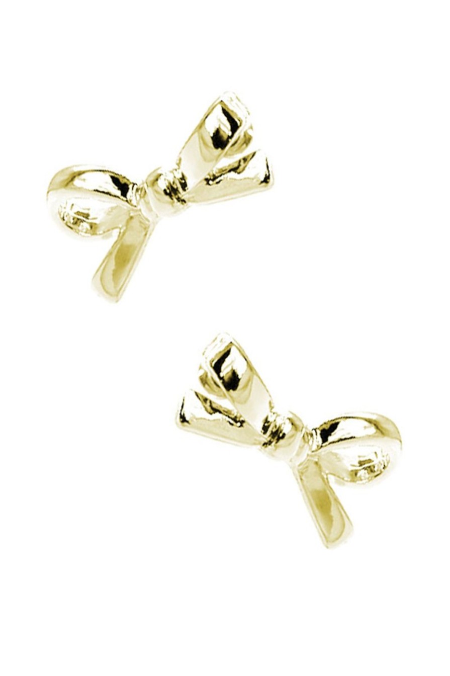 Women Pink Desert | The Bow Stud Earrings In Gold