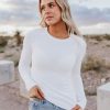 Women Pink Desert Tops | The Wimbledon Long Sleeve Top In White