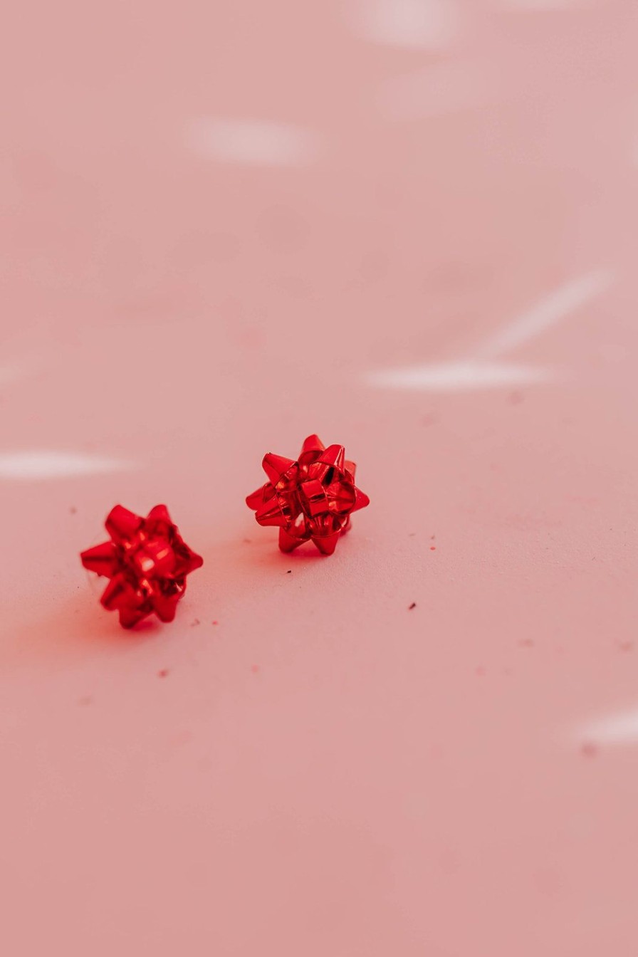 Women Pink Desert | The Christmas Gift Bow Earring In Red