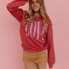 Women Pink Desert Tops | The Love Is All You Need Pullover In Scarlet By Pink Desert